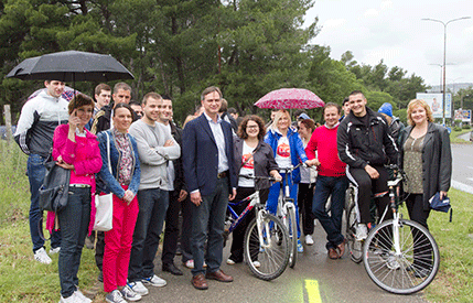 Evropsko lice Podgorice obilježila linije za bicikliste Evropsko lice Podgorice obilježila linije za bicikliste