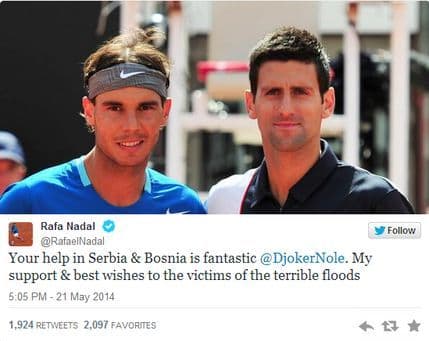 Nadal: Podrška svim ugroženima Nadal: Podrška svim ugroženima