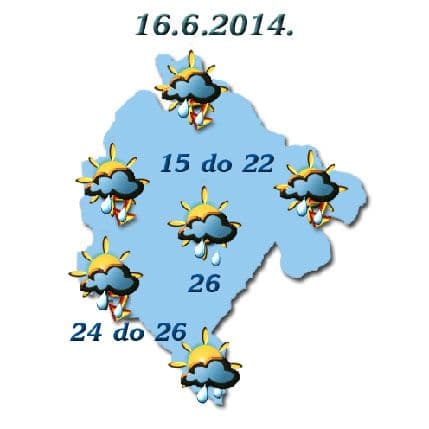 I sjutra promjenljivo, temperatura do 26 stepeni I sjutra promjenljivo, temperatura do 26 stepeni