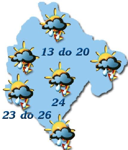 I sjutra promjenljivo sa kišom, do 26 stepeni I sjutra promjenljivo sa kišom, do 26 stepeni