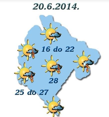 Sjutra sunčano, ponegdje kiša Sjutra sunčano, ponegdje kiša