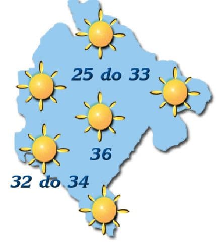 Sjutra sunčano, do 36 stepeni Sjutra sunčano, do 36 stepeni
