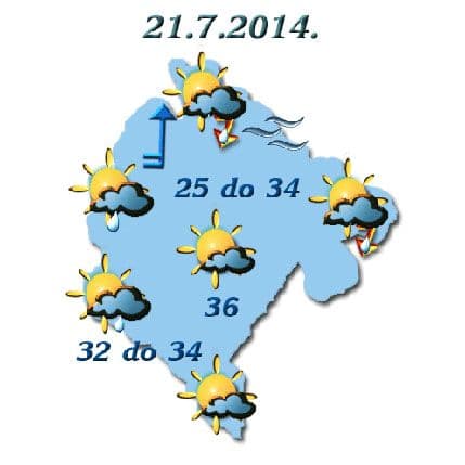 Sjutra veoma toplo i sparno Sjutra veoma toplo i sparno
