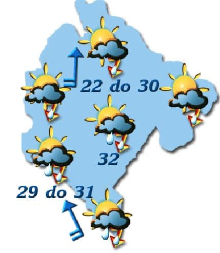 Sjutra promjenljivo, krajem dana intenzivnije padavine Sjutra promjenljivo, krajem dana intenzivnije padavine