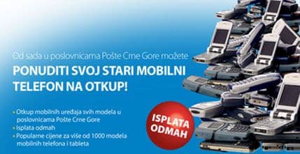 Pošta CG: Veliko interesovanje građana za otkup mobilnih telefona Pošta CG: Veliko interesovanje građana za otkup mobilnih telefona