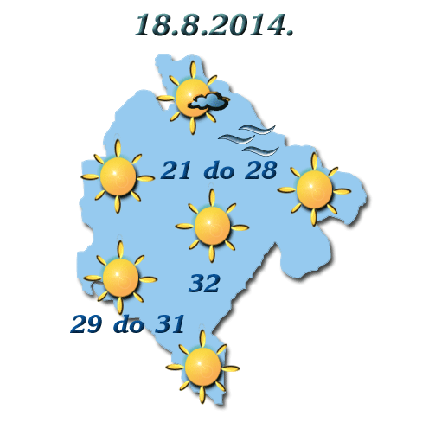 Sjutra pretežno sunčano, do 32 stepena Sjutra pretežno sunčano, do 32 stepena