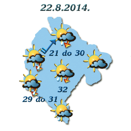 Danas promjenljivo oblačno, temperatura do 32 stepena Danas promjenljivo oblačno, temperatura do 32 stepena