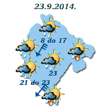 Sjutra od sredine dana razvedravanje i pad temperature Sjutra od sredine dana razvedravanje i pad temperature