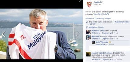 Šuker ljubio dres Sevilje pred meč s Rijekom Šuker ljubio dres Sevilje pred meč s Rijekom