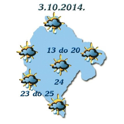 Danas slaba kiša, temperatura do 25 stepeni Danas slaba kiša, temperatura do 25 stepeni