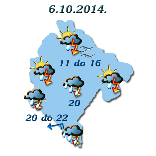 Sjutra pljuskovi praćeni grmljavinom Sjutra pljuskovi praćeni grmljavinom