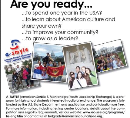 Američki ugao: Prezentacija ASMYLE programa razmjene za srednjoškolce Američki ugao: Prezentacija ASMYLE programa razmjene za srednjoškolce