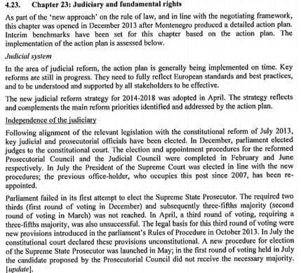 EKSKLUZIVNO: Izvještaj Evropske Komisije za Crnu Goru za 2014. EKSKLUZIVNO: Izvještaj Evropske Komisije za Crnu Goru za 2014.