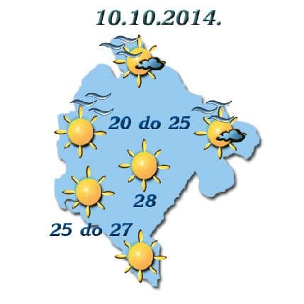 Sjutra pretežno sunčano, temperatura do 28 stepeni Sjutra pretežno sunčano, temperatura do 28 stepeni
