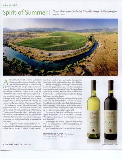 “Plantaže” u američkom magazinu “Global Travel” “Plantaže” u američkom magazinu “Global Travel”