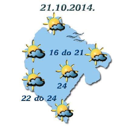 Sjutra promjenljivo oblačno, temperatura do 24 stepena Sjutra promjenljivo oblačno, temperatura do 24 stepena