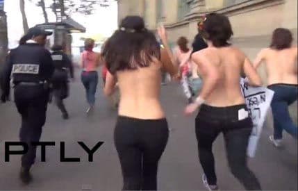 Policija po Parizu hapsila gole aktivistkinje Policija po Parizu hapsila gole aktivistkinje