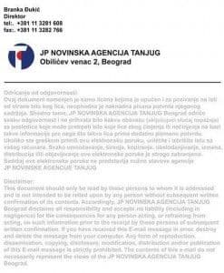 Izvinjenje Tanjuga: Nesmotreno prenijet dio feljtona Izvinjenje Tanjuga: Nesmotreno prenijet dio feljtona