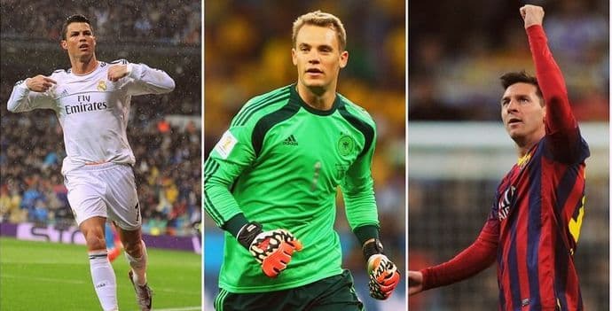 FIFA - Skraćen spisak: Ronaldo, Mesi ili Nojer?! FIFA - Skraćen spisak: Ronaldo, Mesi ili Nojer?!