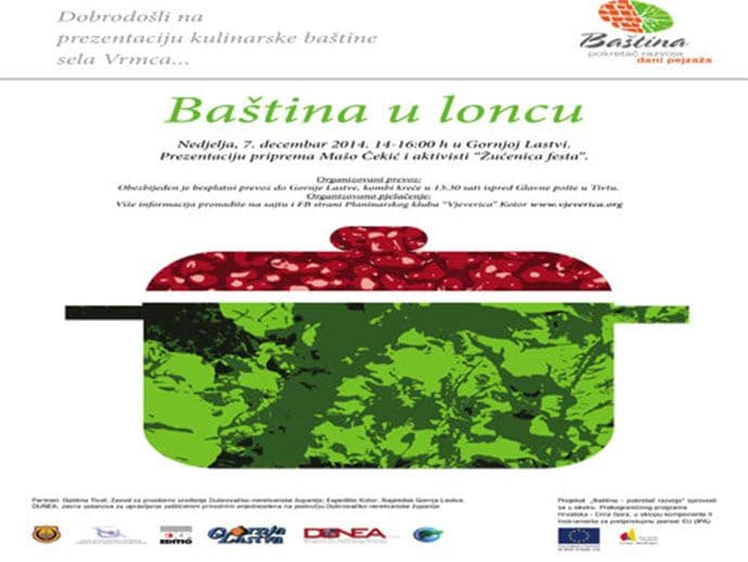 “Baština u loncu” 7. decembra u Gornjoj Lastvi “Baština u loncu” 7. decembra u Gornjoj Lastvi