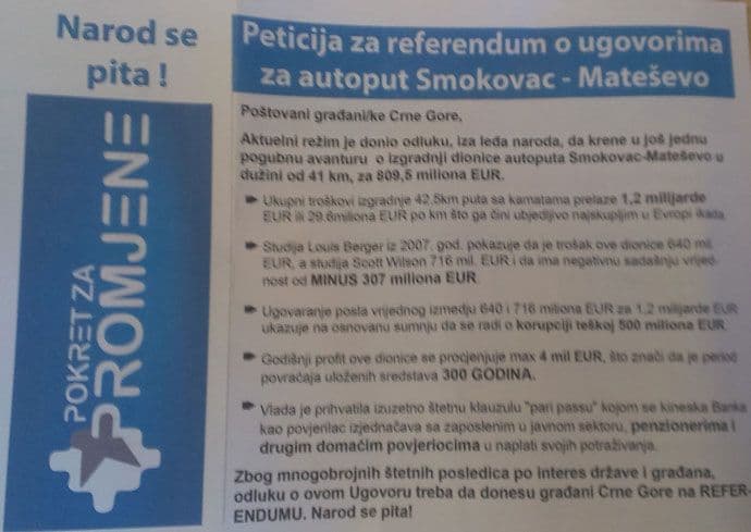PzP dijeli flajere za raspisivanje referenduma o autoputu PzP dijeli flajere za raspisivanje referenduma o autoputu
