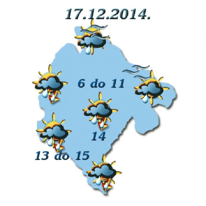 Sjutra promjenljivo, do 15 stepeni Sjutra promjenljivo, do 15 stepeni