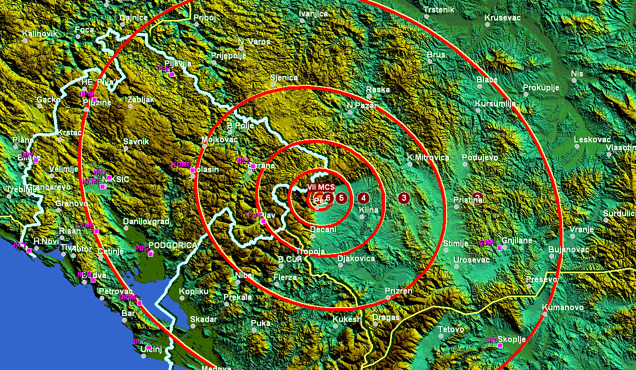 Zemljotres pogodio Peć, osjetio se i u Crnoj Gori Zemljotres pogodio Peć, osjetio se i u Crnoj Gori