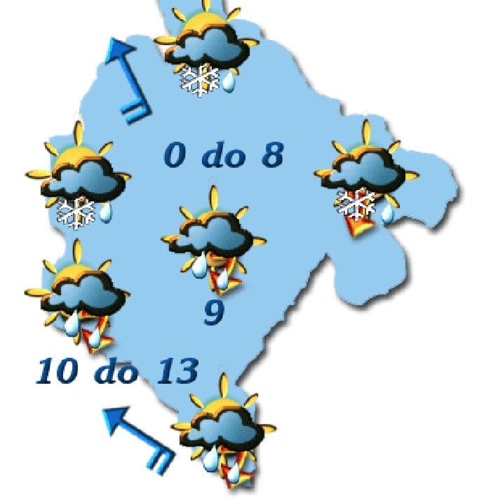 Danas oblačno sa padavinama, do 13 stepeni Danas oblačno sa padavinama, do 13 stepeni
