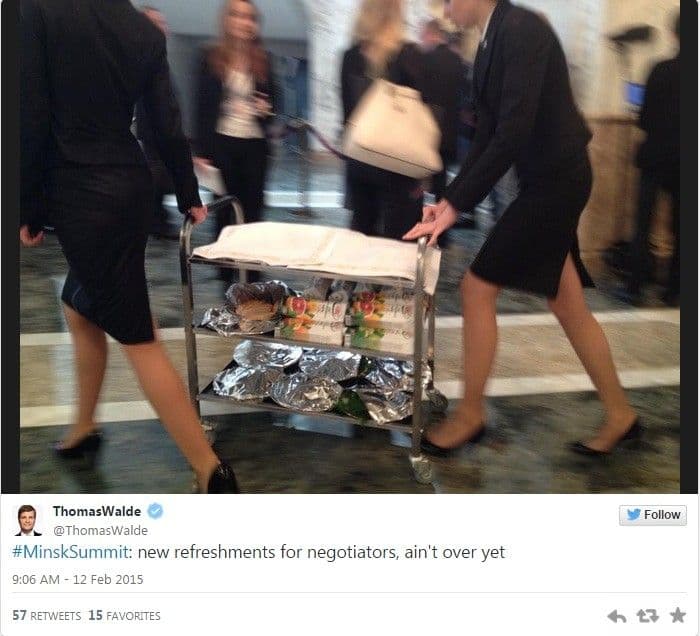 MINSK: Omlet, sir i kafa za duge pregovore MINSK: Omlet, sir i kafa za duge pregovore