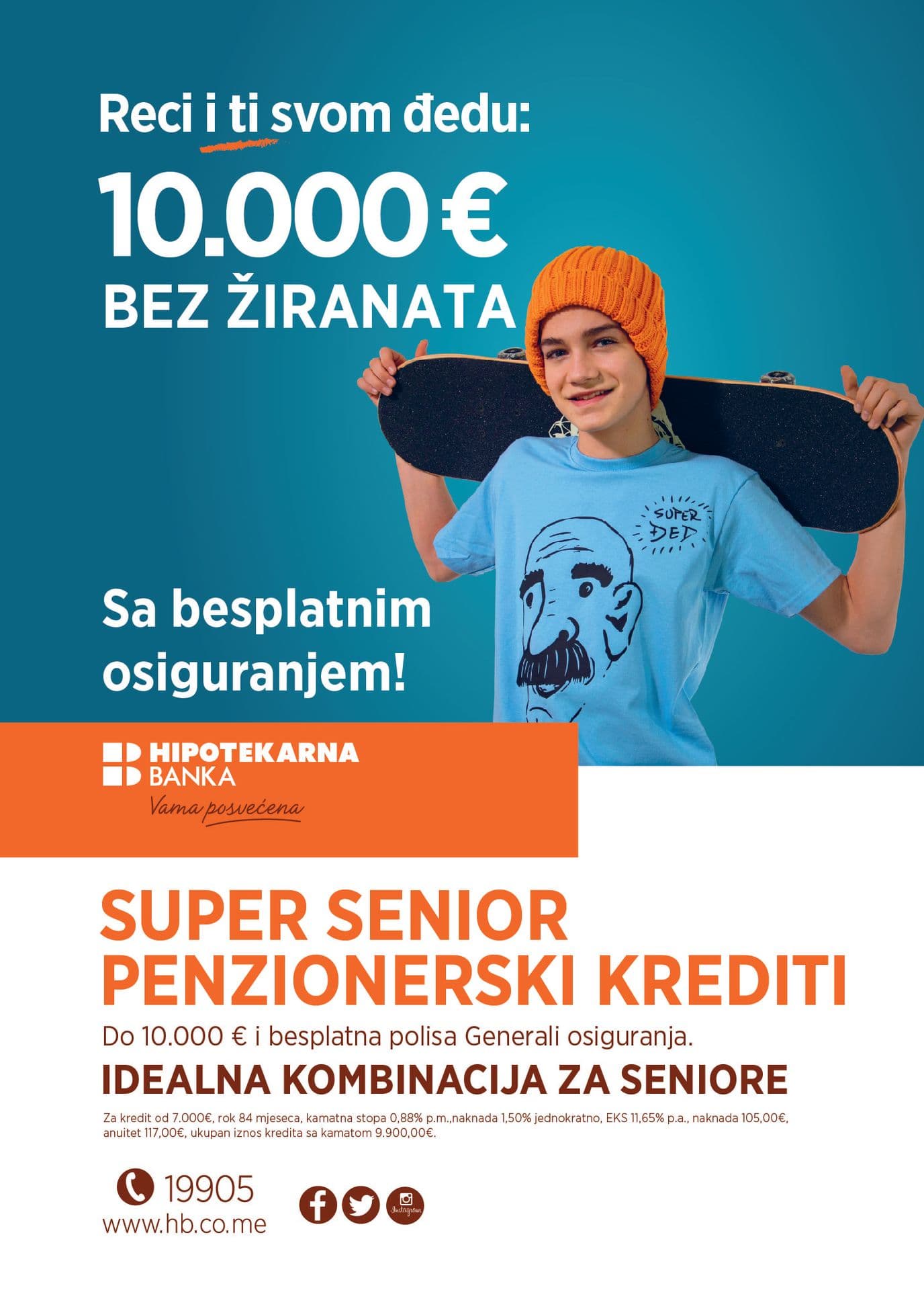 Hipotekarna banka: Krediti do 10.000 eura za penzionere i bez žiranata Hipotekarna banka: Krediti do 10.000 eura za penzionere i bez žiranata