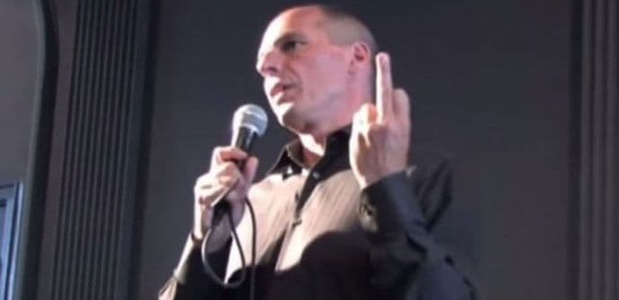 Varufakisov srednji prst montiran Varufakisov srednji prst montiran