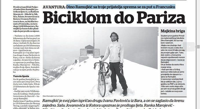 Dino Ramujkić sa troje prijatelja sprema se za put: Biciklom do Pariza Dino Ramujkić sa troje prijatelja sprema se za put: Biciklom do Pariza