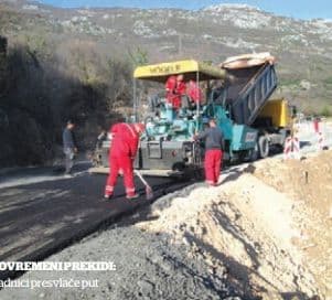 Cetinje-Budva: Asfaltirana privremena trasa puta preko Markovića Cetinje-Budva: Asfaltirana privremena trasa puta preko Markovića