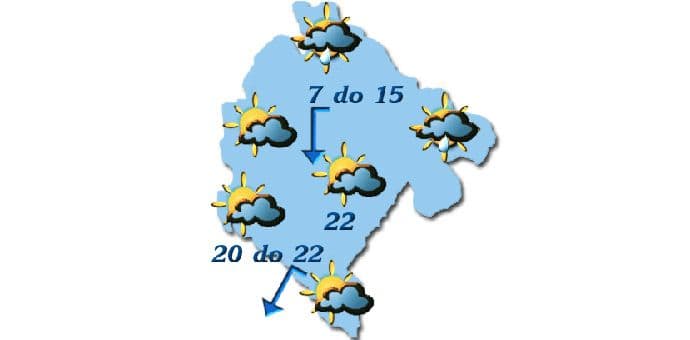ZHMSCG: Sjutra promjenljivo, na sjeveru moguća kiša ZHMSCG: Sjutra promjenljivo, na sjeveru moguća kiša
