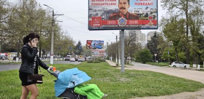 Bilbordi sa Staljinovom slikom u Sevastoplju Bilbordi sa Staljinovom slikom u Sevastoplju