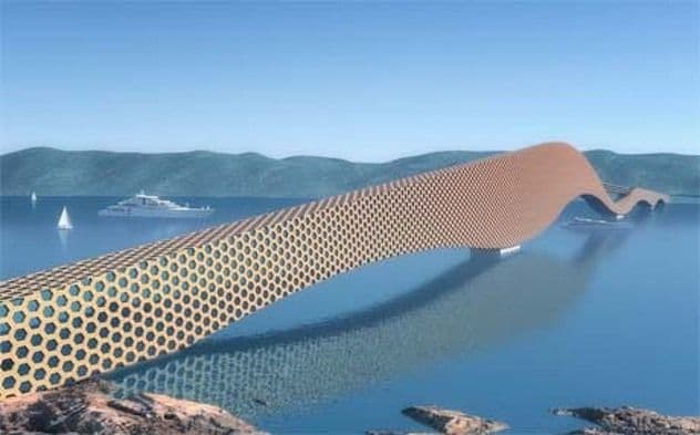 Mogući izgled Pelješkog mosta: Uz cestu hotel i radnje, cijena 900 miliona eura Mogući izgled Pelješkog mosta: Uz cestu hotel i radnje, cijena 900 miliona eura