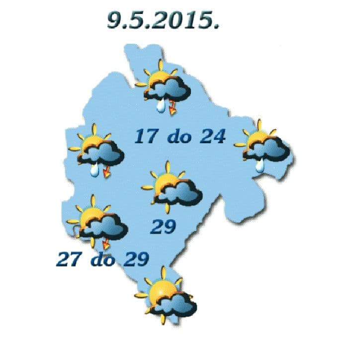 Sjutra moguća slaba kiša, do 29 stepeni Sjutra moguća slaba kiša, do 29 stepeni