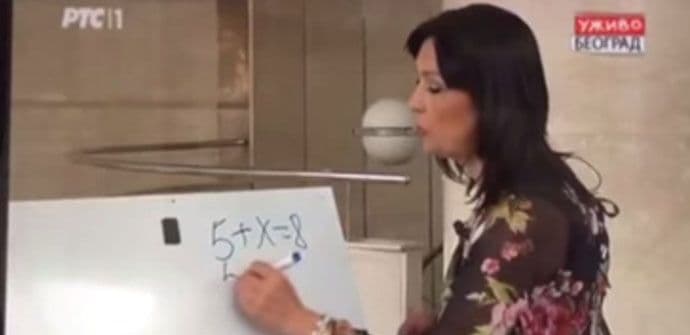 Jednačina s jednom nepoznatom zbunila voditeljku RTS-a (VIDEO)  Jednačina s jednom nepoznatom zbunila voditeljku RTS-a (VIDEO)