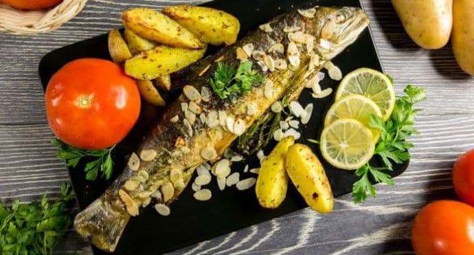 Pastrmka sa bademima Pastrmka sa bademima