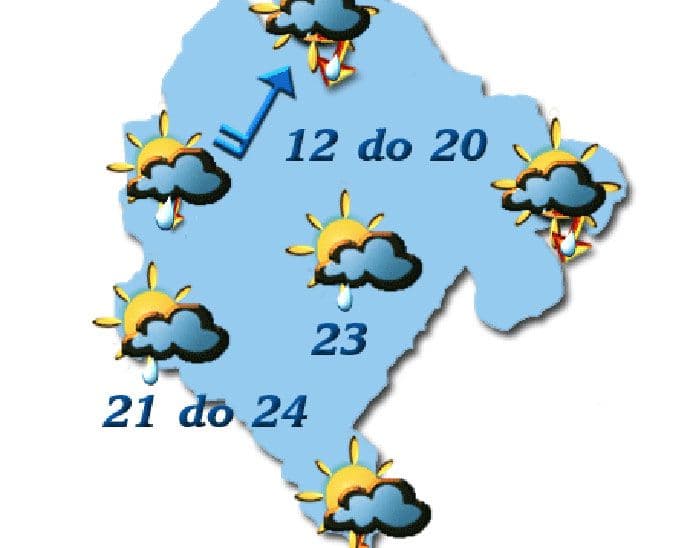 Sjutra promjenljivo oblačno, do 24 stepena Sjutra promjenljivo oblačno, do 24 stepena