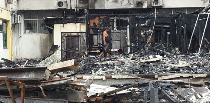 FOTO: Pogledajte kako izgleda zgarište u centru Podgorice FOTO: Pogledajte kako izgleda zgarište u centru Podgorice