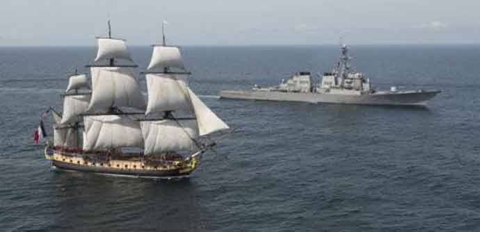 Replika Lafajetove Hermione stigla do obala SAD Replika Lafajetove Hermione stigla do obala SAD