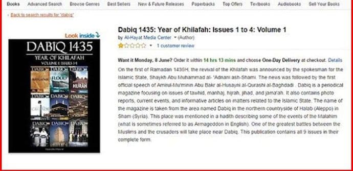 Propagandni list Islamske države u ponudi "Amazona" Propagandni list Islamske države u ponudi "Amazona"