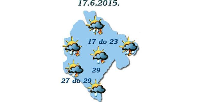 Sjutra kiša, pljuskovi i jači vjetar Sjutra kiša, pljuskovi i jači vjetar