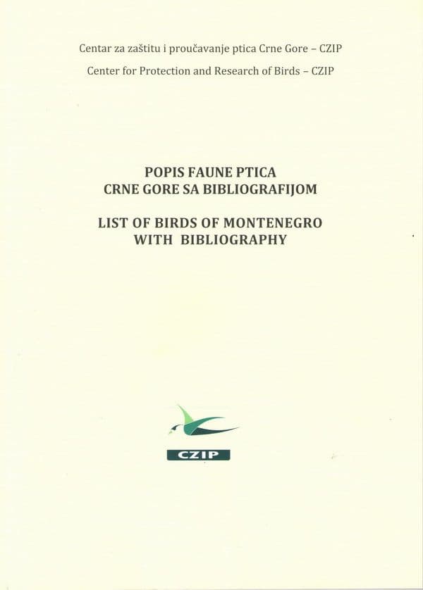 Popis ptica Crne Gore sa bibliografijom Popis ptica Crne Gore sa bibliografijom