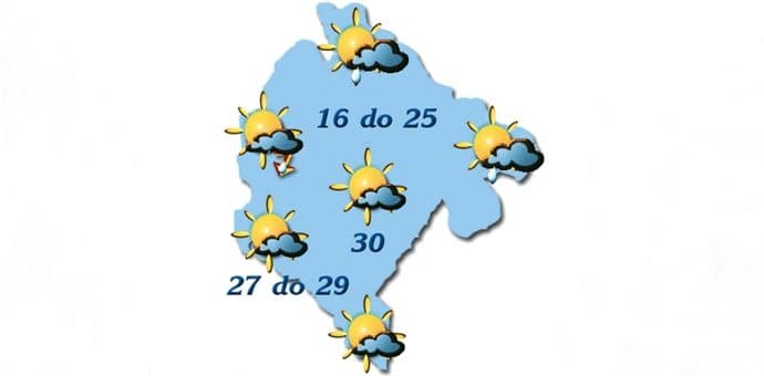 ZHMSCG: I sjutra moguća kiša, više sunca tek u nedjelju ZHMSCG: I sjutra moguća kiša, više sunca tek u nedjelju