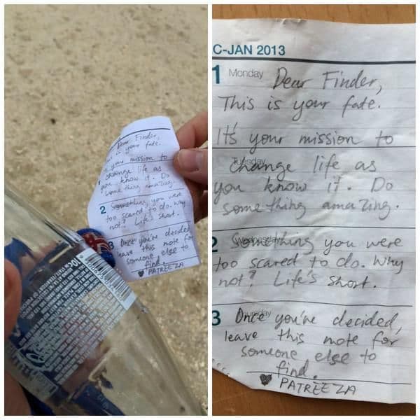 Poruka u boci inspirisala nalazača da napravi promjenu u životu Poruka u boci inspirisala nalazača da napravi promjenu u životu