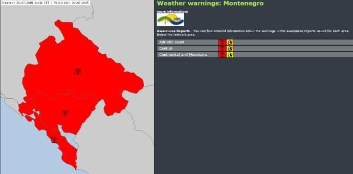 CRVENI METEO ALARM: I narednih dana ekstremne temperature i visok rizik od požara  CRVENI METEO ALARM: I narednih dana ekstremne temperature i visok rizik od požara