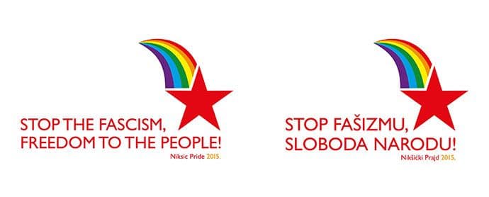 Slogan nikšićkog Prajda- Stop fašizmu, sloboda narodu Slogan nikšićkog Prajda- Stop fašizmu, sloboda narodu