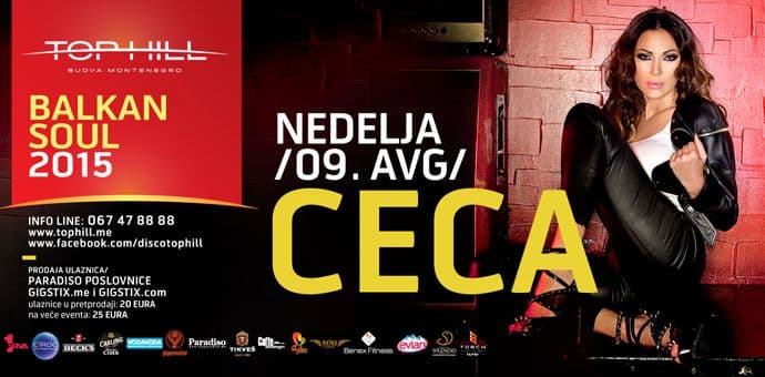 NAGRADNA IGRA: Po dvije karte Saši i Maji za Cecin koncert u Top Hill-u! NAGRADNA IGRA: Po dvije karte Saši i Maji za Cecin koncert u Top Hill-u!